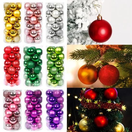 Wholesale Christmas Tree Ornament Decoration 4cm Plastic Christmas Ball